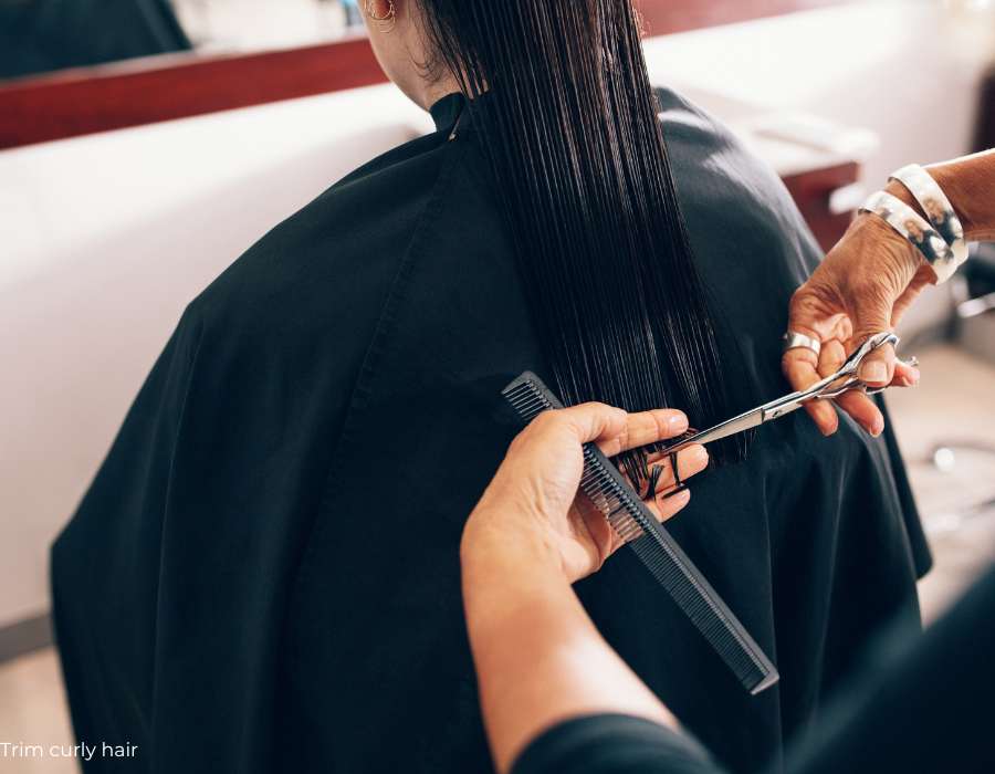 a woman getting her hair cut