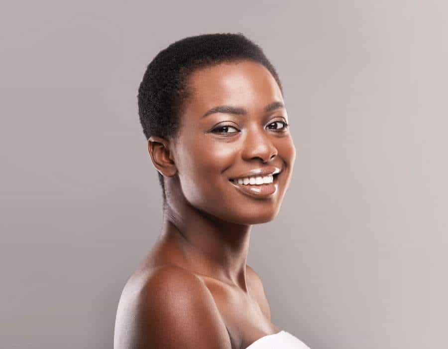 a woman smiling at the camera