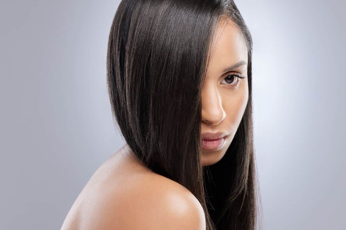 Woman with keratin treatment