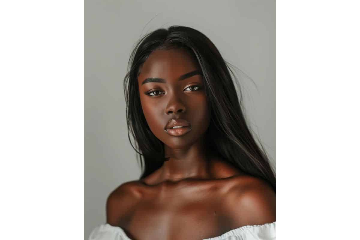 woman with straight hair